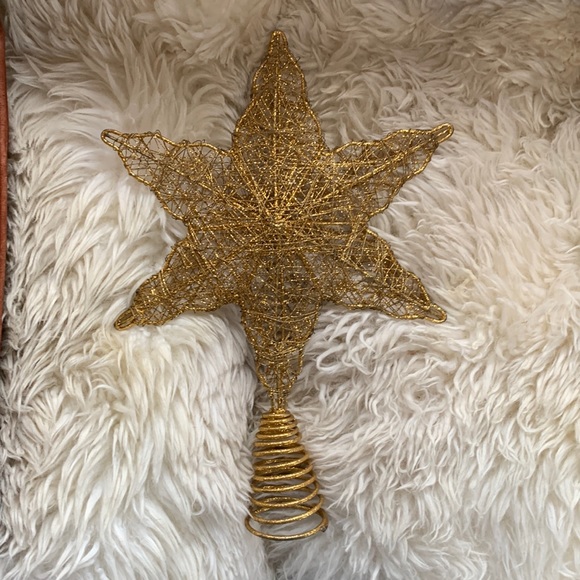 Gold wire mesh Star tree topper - Picture 1 of 1